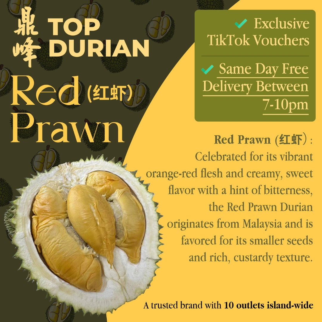 Top Durian - Red Prawn Durian (400g per box)
